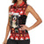 Merry Christmas Bernese Mountain Dog Women Sleeveless Polo Shirt Switzerland Symbols - Lightning Art - Wonder Print Shop