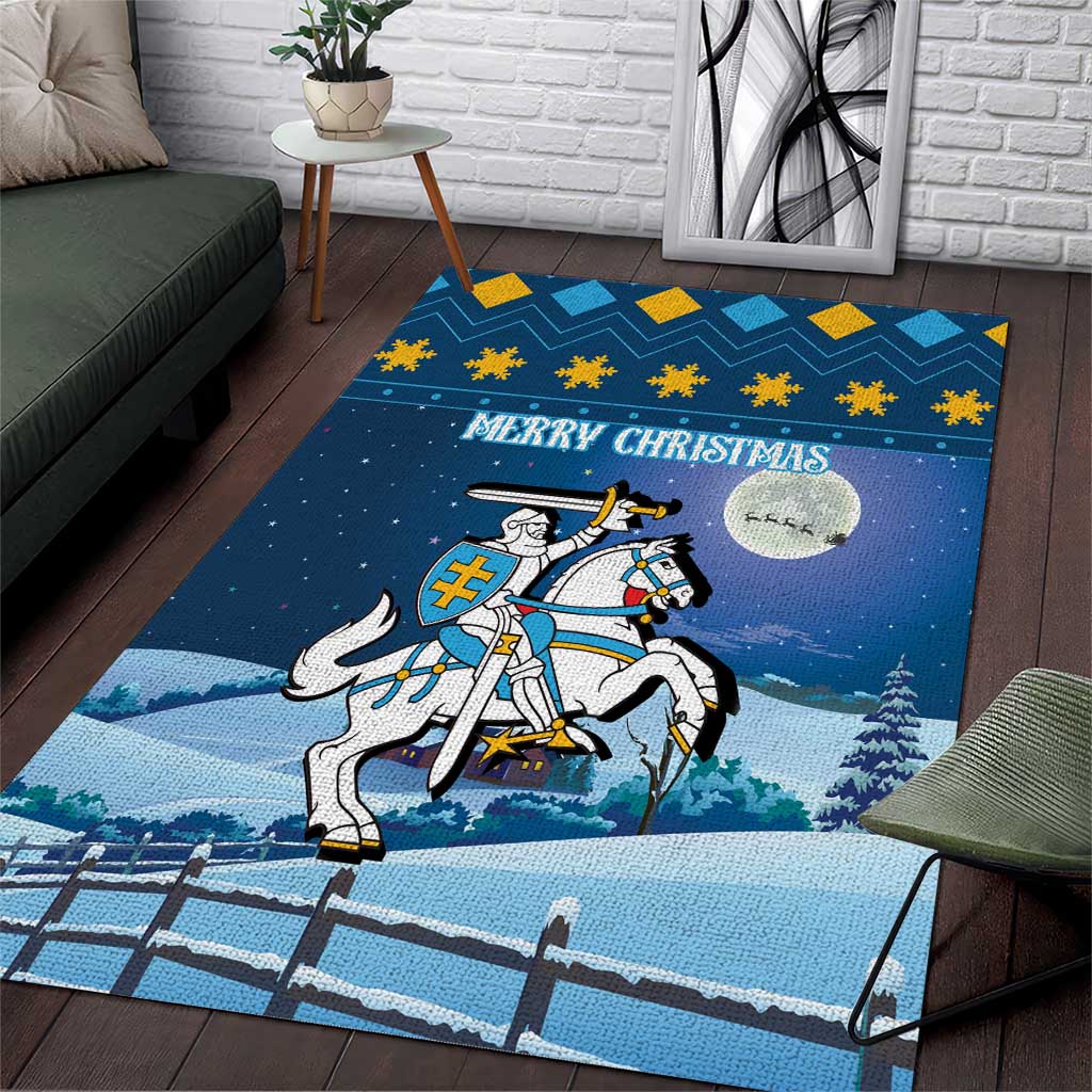 Lithuania Christmas Area Rug Coat Of Arms Merry Xmas - Wonder Print Shop
