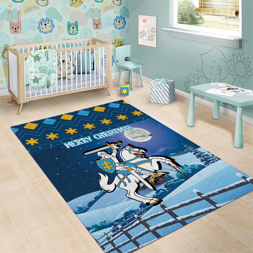 Lithuania Christmas Area Rug Coat Of Arms Merry Xmas - Wonder Print Shop