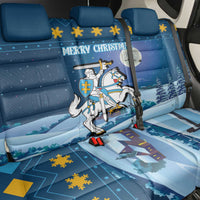 Lithuania Christmas Back Car Seat Cover Coat Of Arms Merry Xmas - Wonder Print Shop