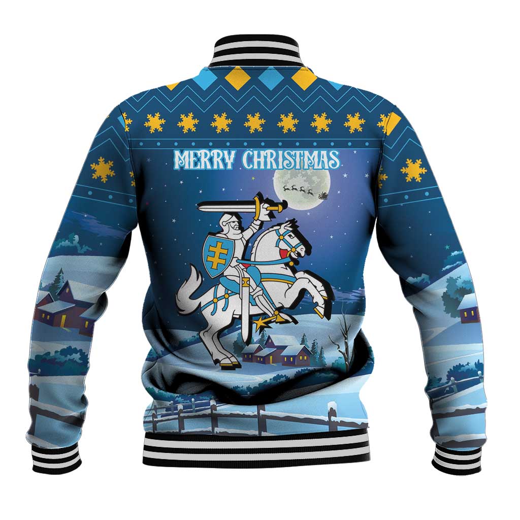 Lithuania Christmas Baseball Jacket Coat Of Arms Merry Xmas - Wonder Print Shop