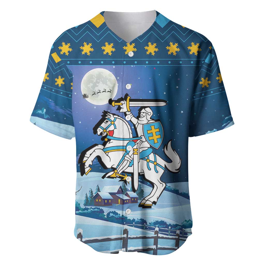 Lithuania Christmas Baseball Jersey Coat Of Arms Merry Xmas - Wonder Print Shop