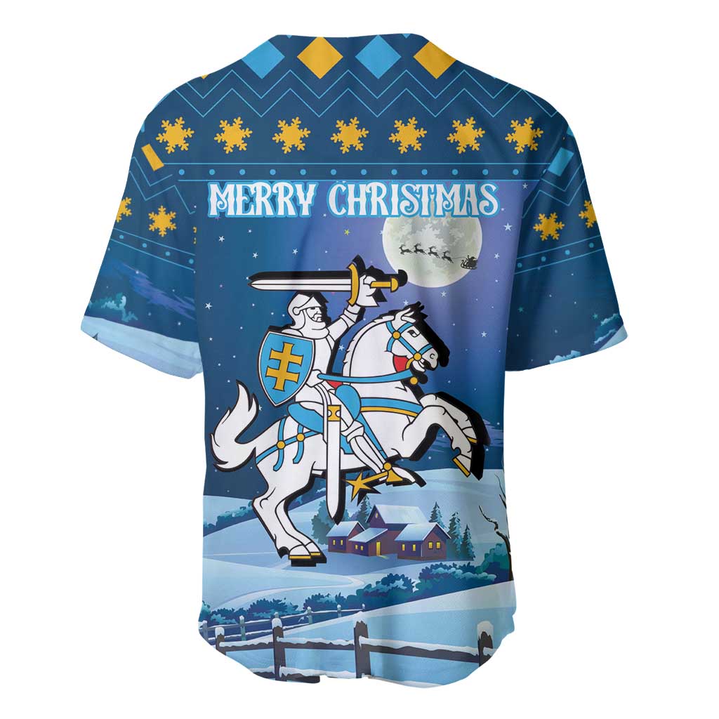 Lithuania Christmas Baseball Jersey Coat Of Arms Merry Xmas - Wonder Print Shop