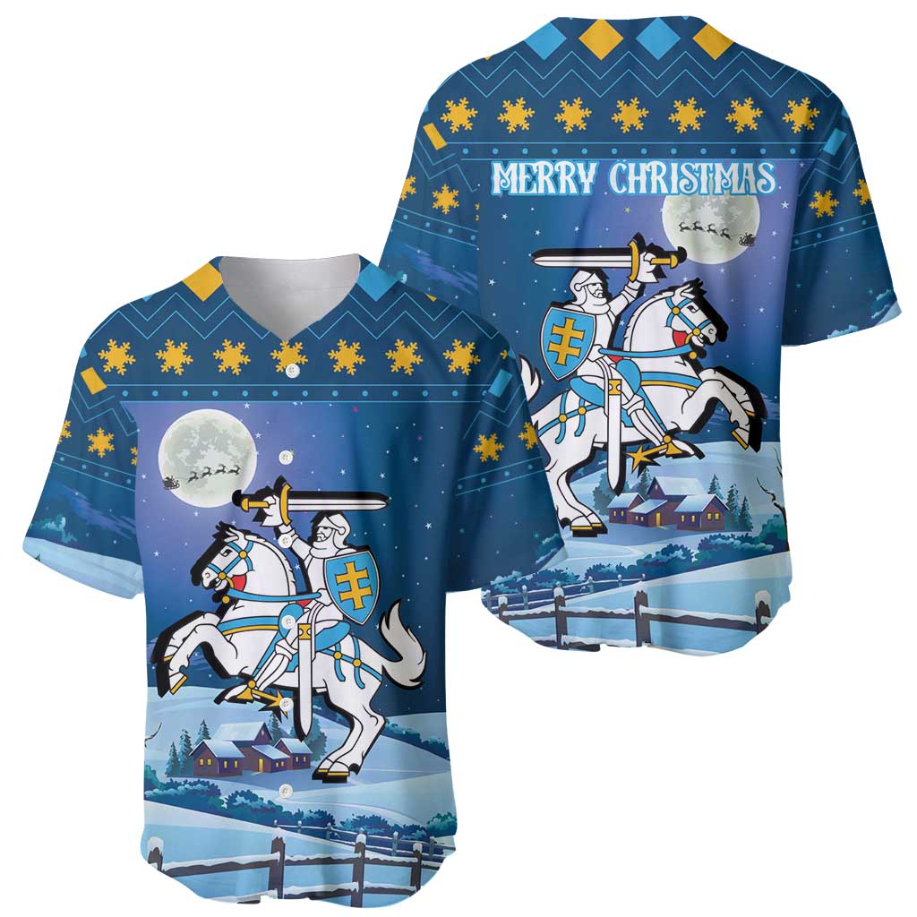 Lithuania Christmas Baseball Jersey Coat Of Arms Merry Xmas - Wonder Print Shop