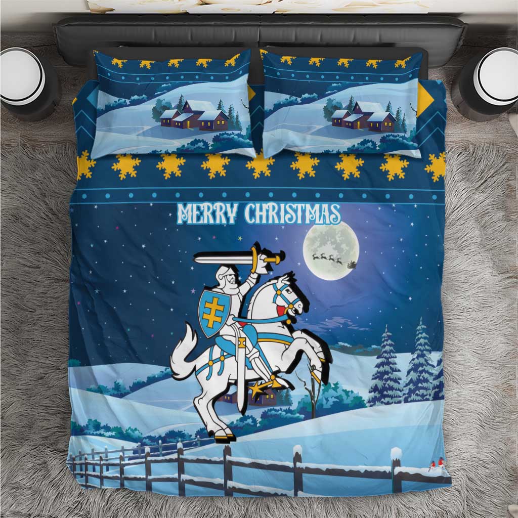 Lithuania Christmas Bedding Set Coat Of Arms Merry Xmas - Wonder Print Shop