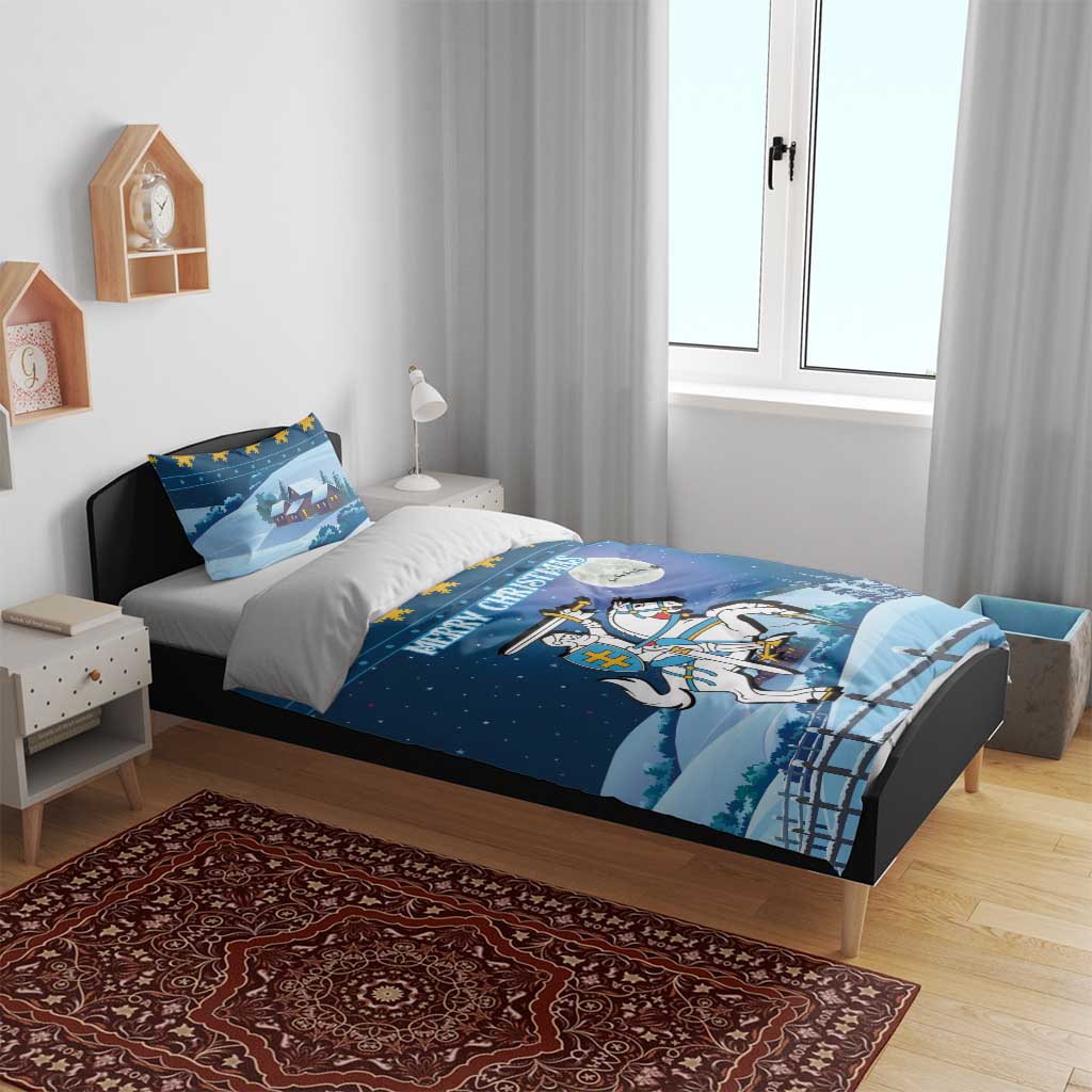 Lithuania Christmas Bedding Set Coat Of Arms Merry Xmas - Wonder Print Shop