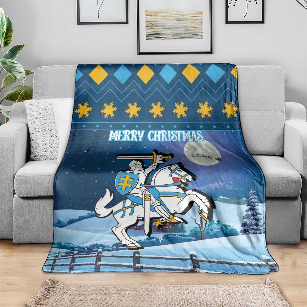 Lithuania Christmas Blanket Coat Of Arms Merry Xmas