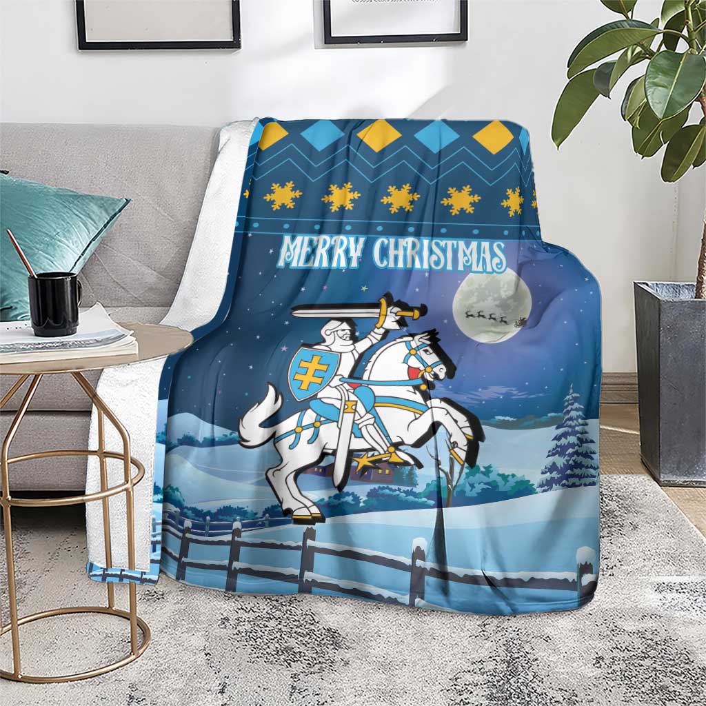 Lithuania Christmas Blanket Coat Of Arms Merry Xmas