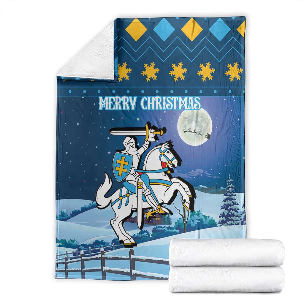 Lithuania Christmas Blanket Coat Of Arms Merry Xmas