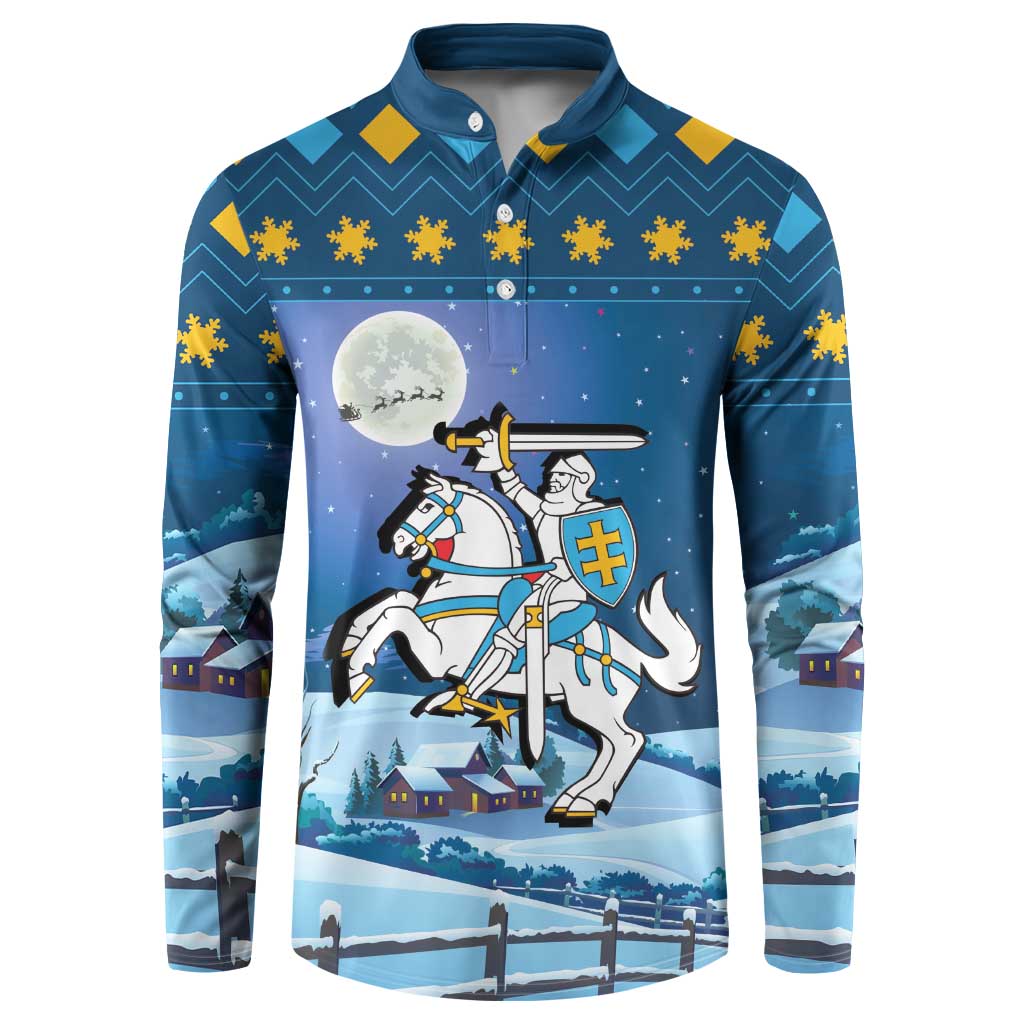 Lithuania Christmas Button Sweatshirt Coat Of Arms Merry Xmas - Wonder Print Shop