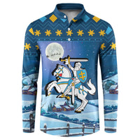 Lithuania Christmas Button Sweatshirt Coat Of Arms Merry Xmas - Wonder Print Shop