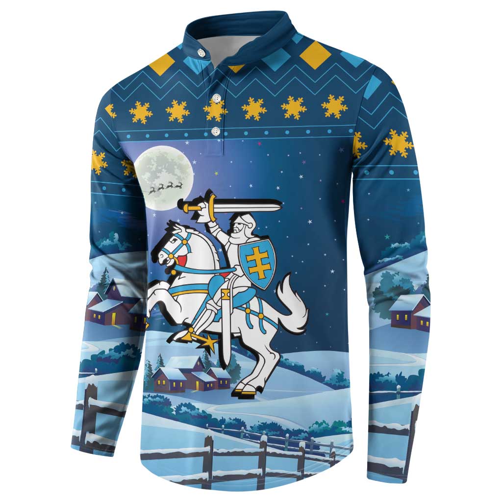 Lithuania Christmas Button Sweatshirt Coat Of Arms Merry Xmas - Wonder Print Shop