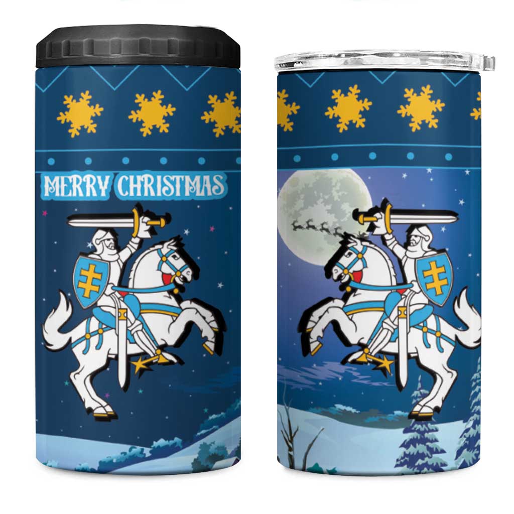 Lithuania Christmas 4 in 1 Can Cooler Tumbler Coat Of Arms Merry Xmas - Wonder Print Shop