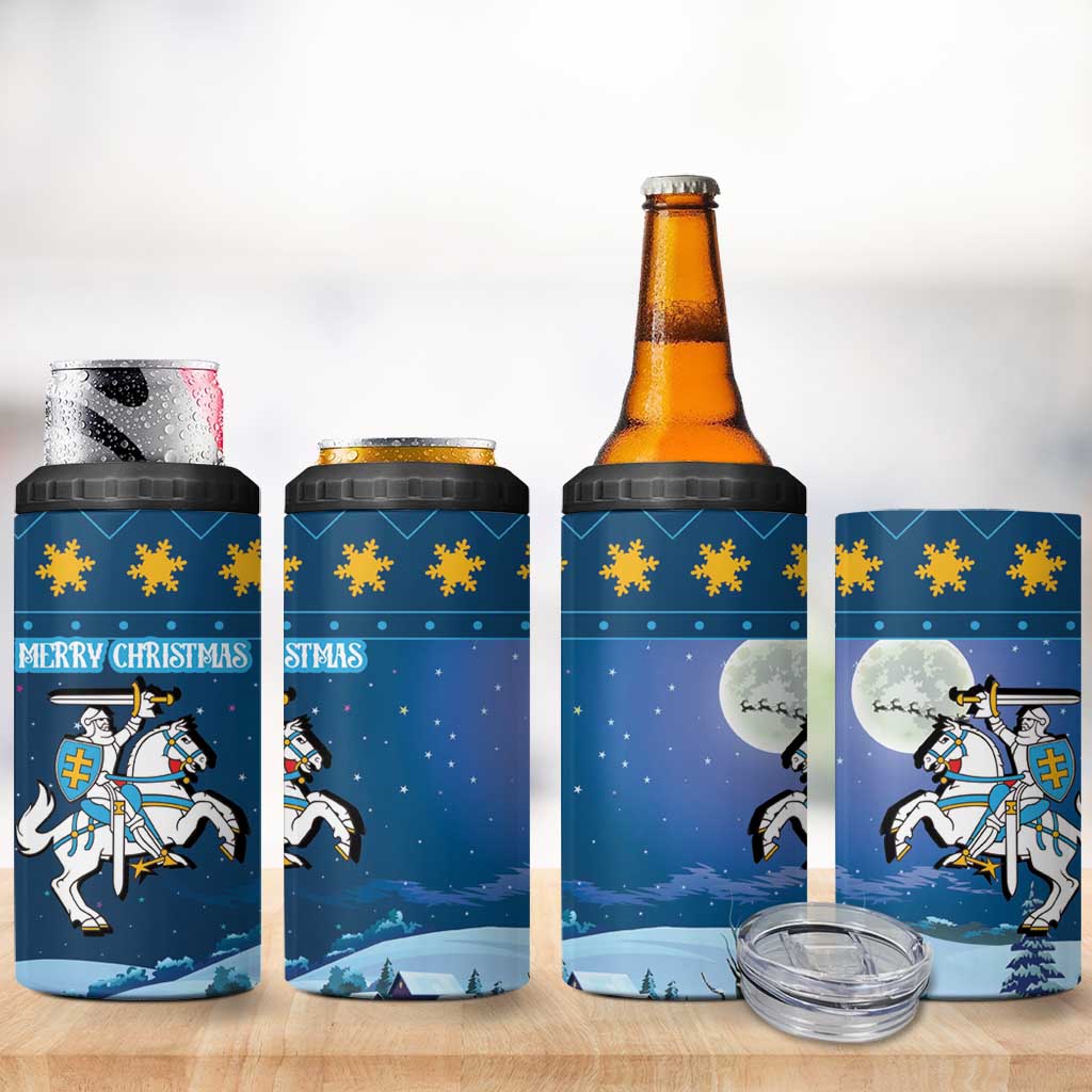 Lithuania Christmas 4 in 1 Can Cooler Tumbler Coat Of Arms Merry Xmas - Wonder Print Shop