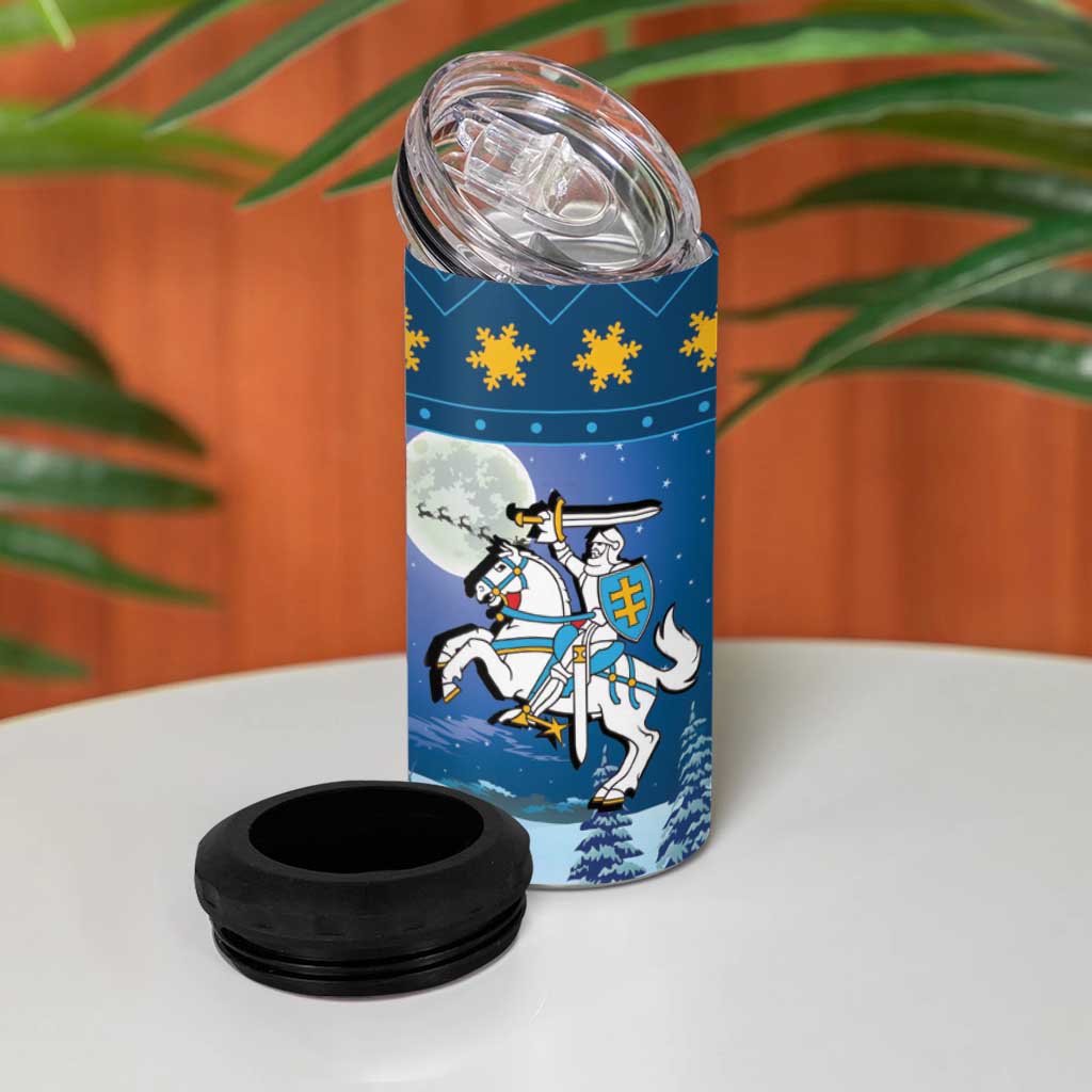 Lithuania Christmas 4 in 1 Can Cooler Tumbler Coat Of Arms Merry Xmas - Wonder Print Shop