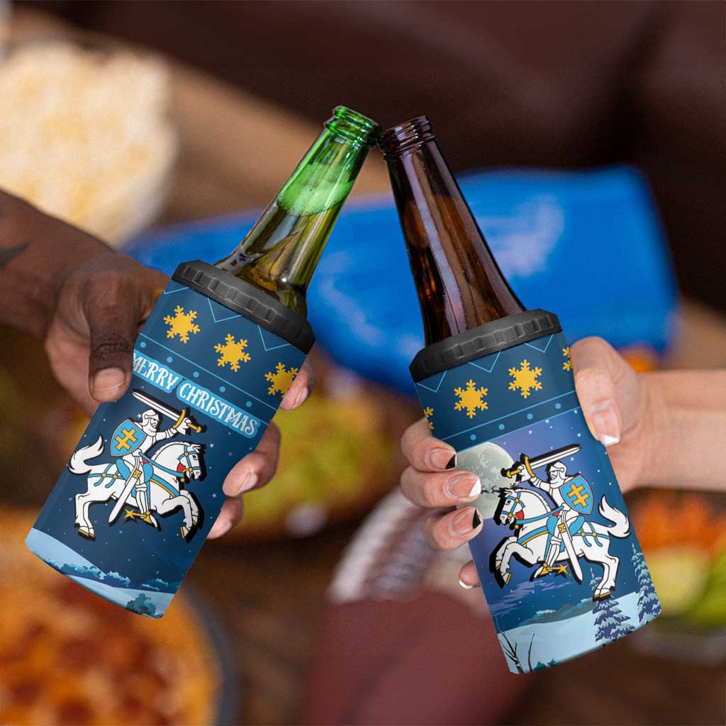 Lithuania Christmas 4 in 1 Can Cooler Tumbler Coat Of Arms Merry Xmas - Wonder Print Shop