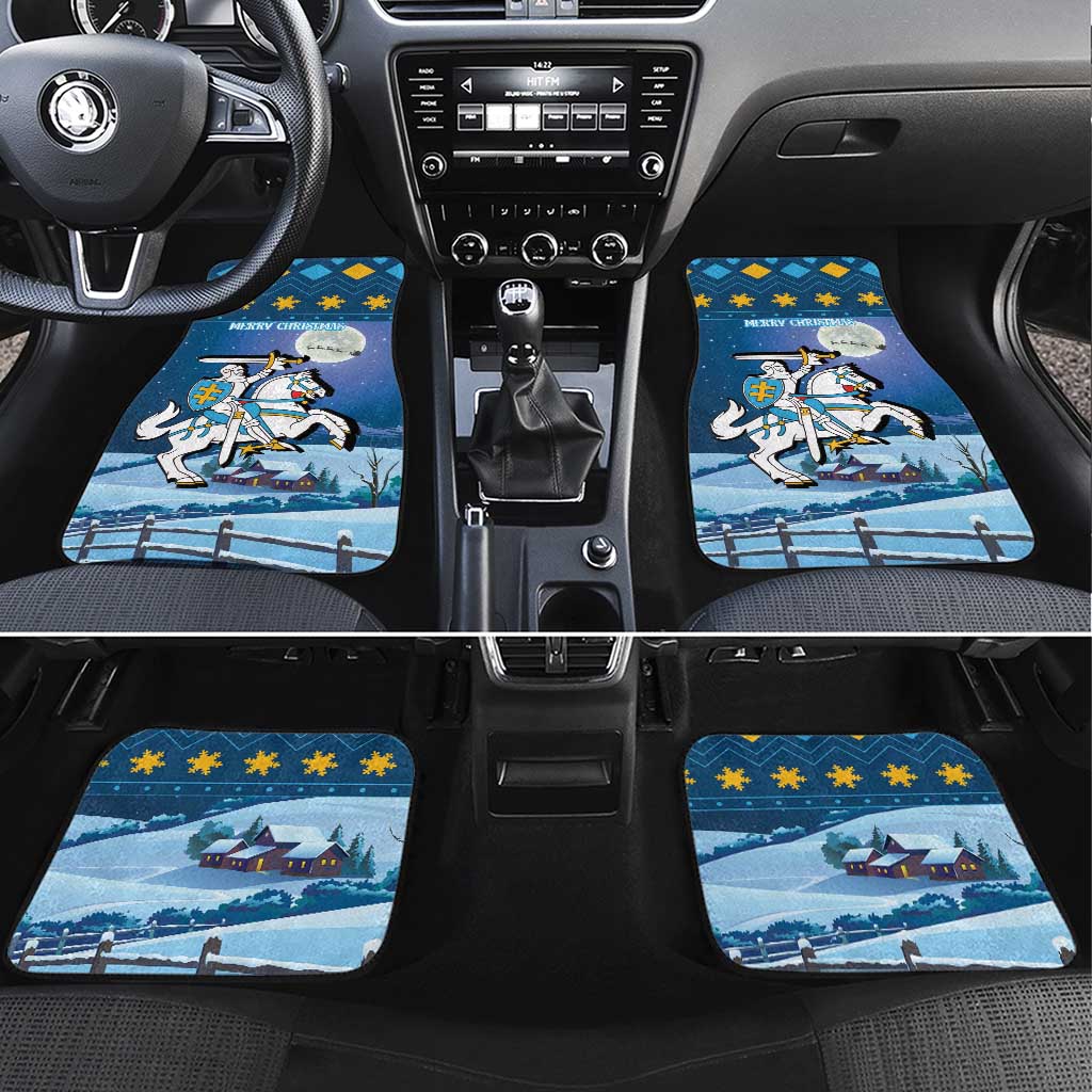 Lithuania Christmas Car Mats Coat Of Arms Merry Xmas - Wonder Print Shop