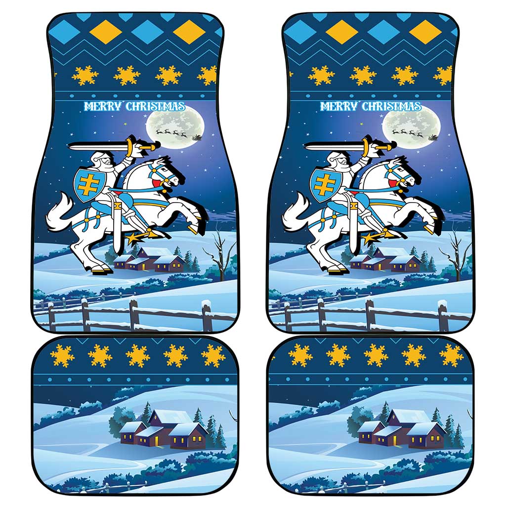 Lithuania Christmas Car Mats Coat Of Arms Merry Xmas - Wonder Print Shop