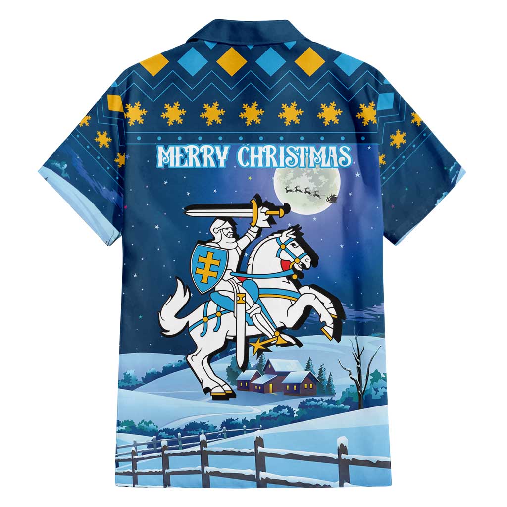 Lithuania Christmas Family Matching Long Sleeve Bodycon Dress and Hawaiian Shirt Coat Of Arms Merry Xmas - Wonder Print Shop