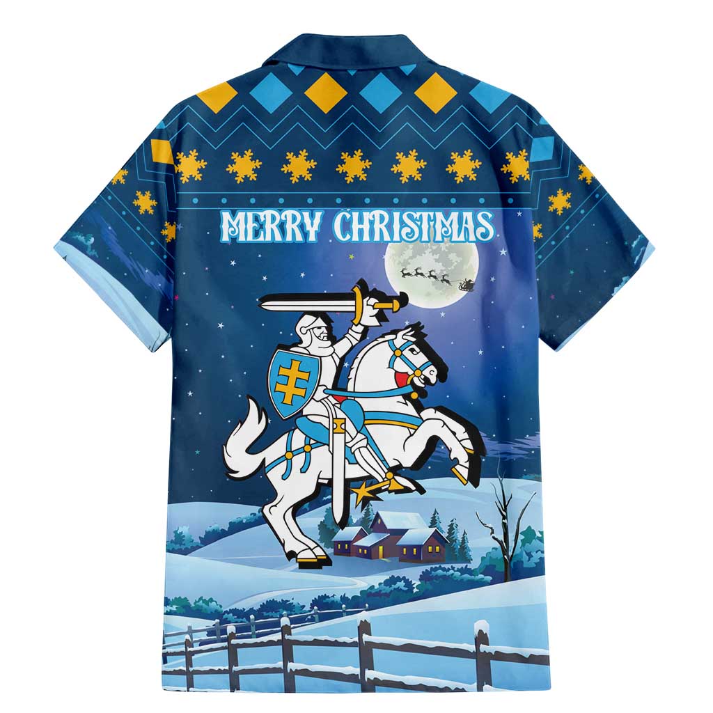 Lithuania Christmas Family Matching Mermaid Dress and Hawaiian Shirt Coat Of Arms Merry Xmas - Wonder Print Shop