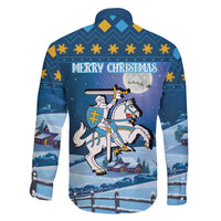 Lithuania Christmas Family Matching Off The Shoulder Long Sleeve Dress and Hawaiian Shirt Coat Of Arms Merry Xmas - Wonder Print Shop