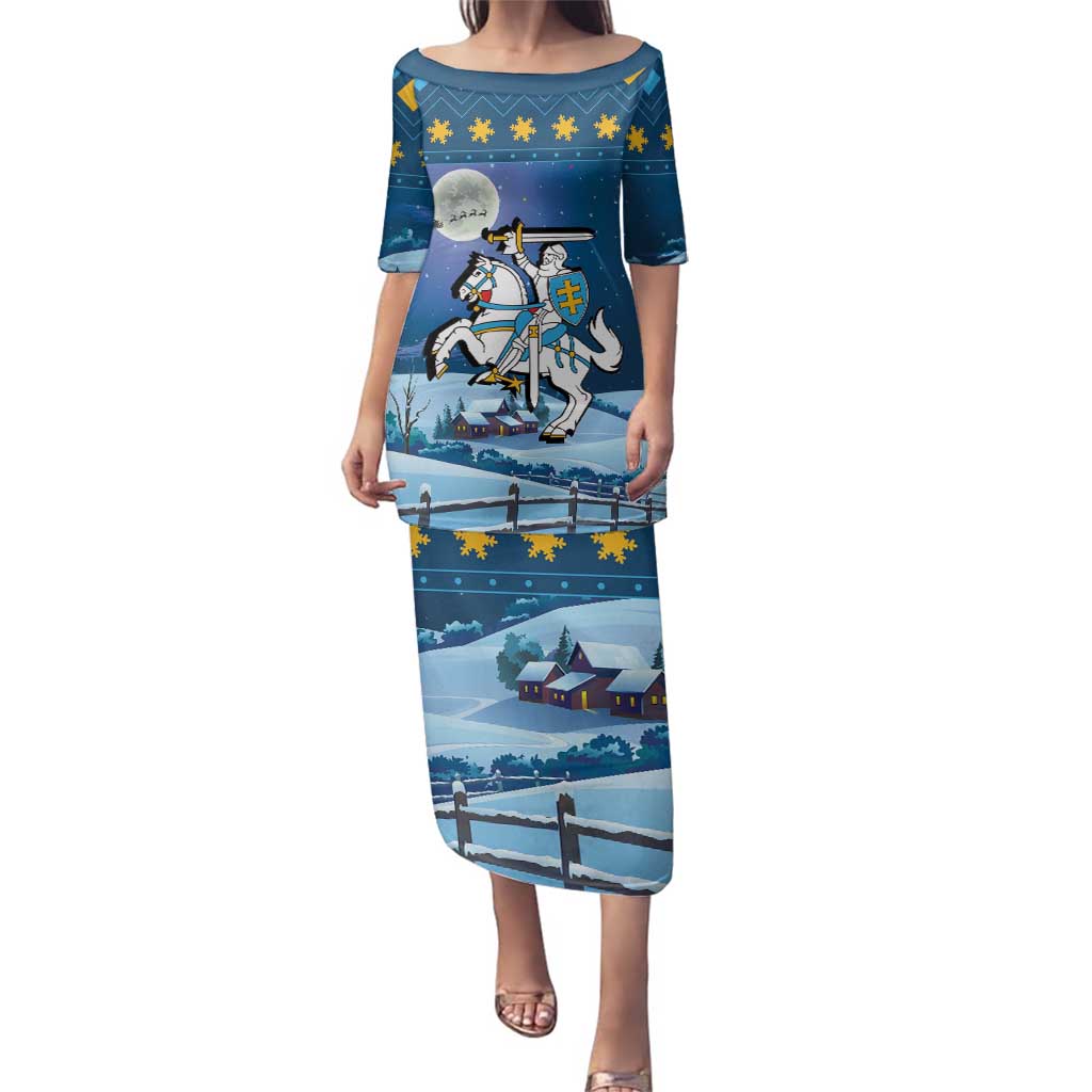 Lithuania Christmas Family Matching Puletasi and Hawaiian Shirt Coat Of Arms Merry Xmas - Wonder Print Shop