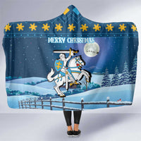 Lithuania Christmas Hooded Blanket Coat Of Arms Merry Xmas