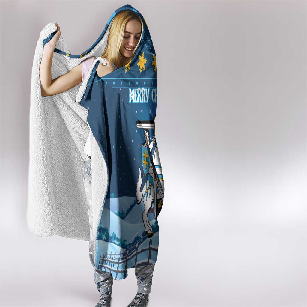 Lithuania Christmas Hooded Blanket Coat Of Arms Merry Xmas