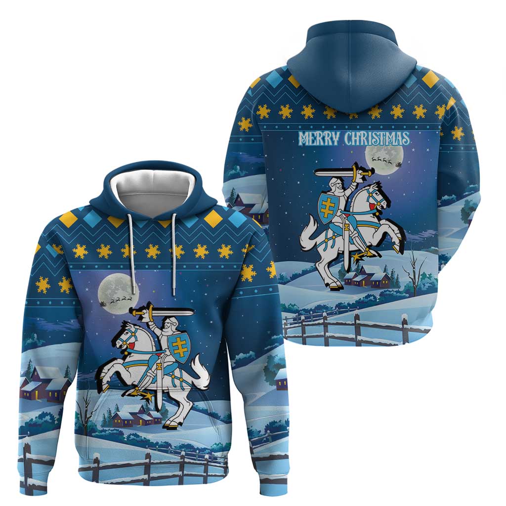 Lithuania Christmas Hoodie Coat Of Arms Merry Xmas - Wonder Print Shop