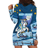 Lithuania Christmas Hoodie Dress Coat Of Arms Merry Xmas - Wonder Print Shop