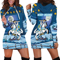Lithuania Christmas Hoodie Dress Coat Of Arms Merry Xmas - Wonder Print Shop