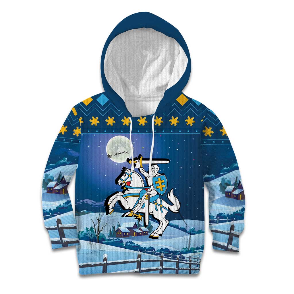 Lithuania Christmas Kid Hoodie Coat Of Arms Merry Xmas - Wonder Print Shop