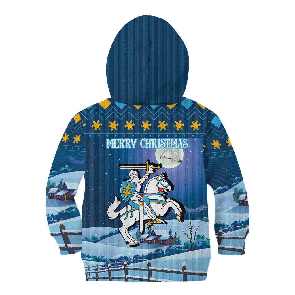 Lithuania Christmas Kid Hoodie Coat Of Arms Merry Xmas - Wonder Print Shop