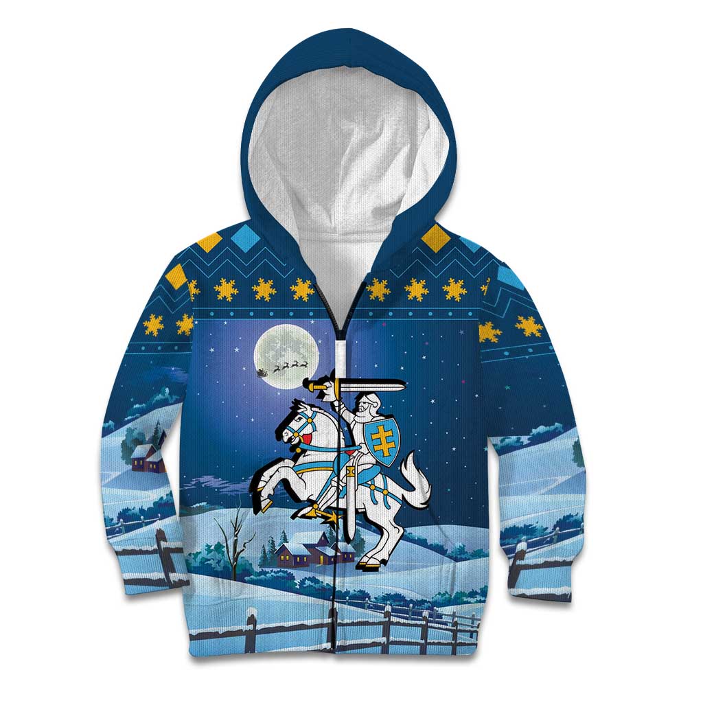 Lithuania Christmas Kid Hoodie Coat Of Arms Merry Xmas - Wonder Print Shop