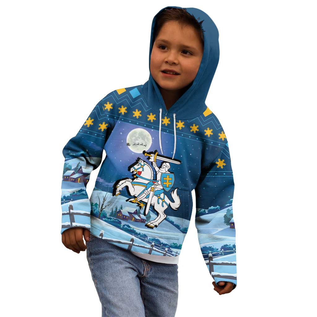 Lithuania Christmas Kid Hoodie Coat Of Arms Merry Xmas - Wonder Print Shop