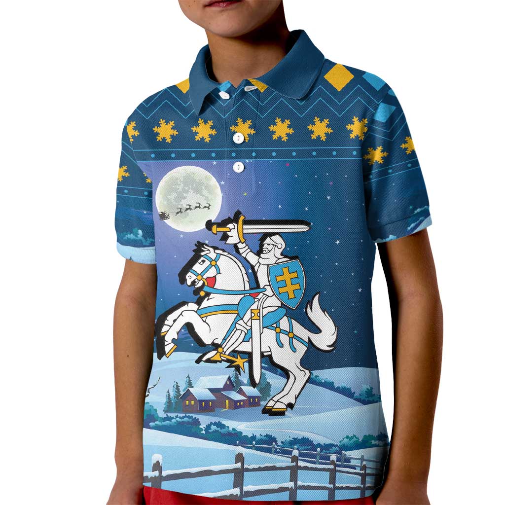 Lithuania Christmas Kid Polo Shirt Coat Of Arms Merry Xmas - Wonder Print Shop