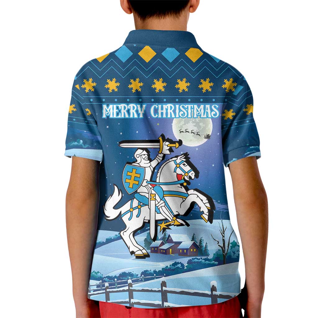 Lithuania Christmas Kid Polo Shirt Coat Of Arms Merry Xmas - Wonder Print Shop