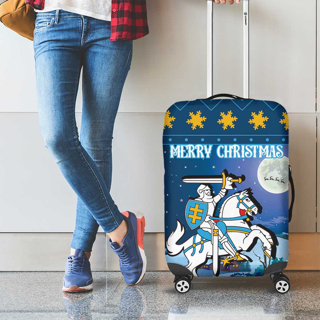 Lithuania Christmas Luggage Cover Coat Of Arms Merry Xmas - Wonder Print Shop