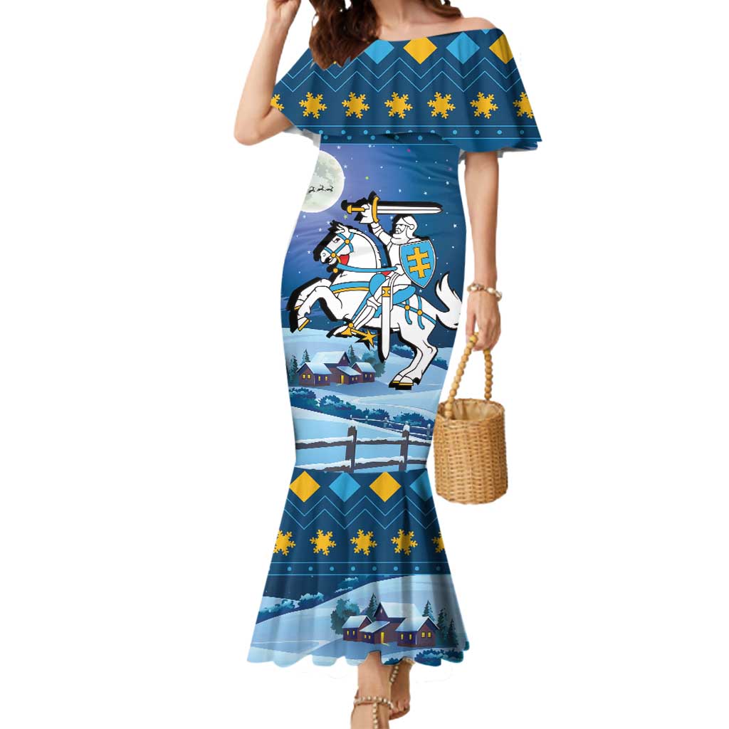 Lithuania Christmas Mermaid Dress Coat Of Arms Merry Xmas - Wonder Print Shop