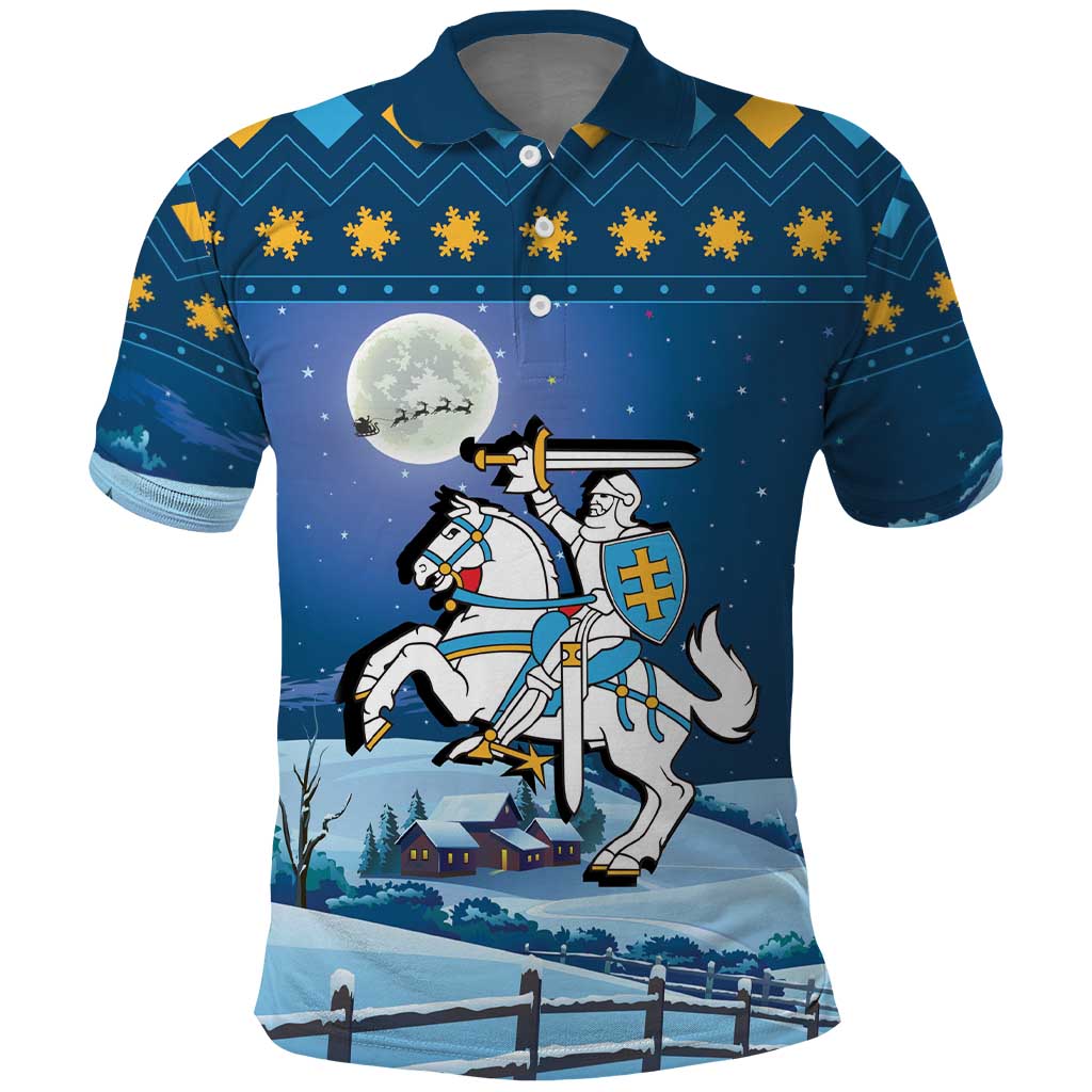Lithuania Christmas Polo Shirt Coat Of Arms Merry Xmas - Wonder Print Shop