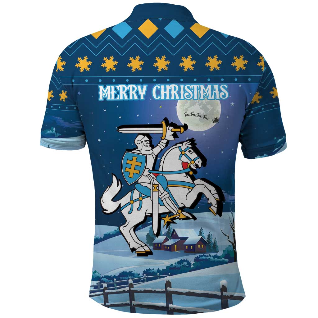 Lithuania Christmas Polo Shirt Coat Of Arms Merry Xmas - Wonder Print Shop