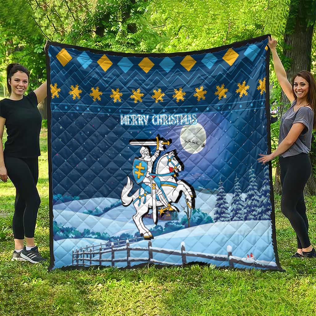 Lithuania Christmas Quilt Coat Of Arms Merry Xmas - Wonder Print Shop