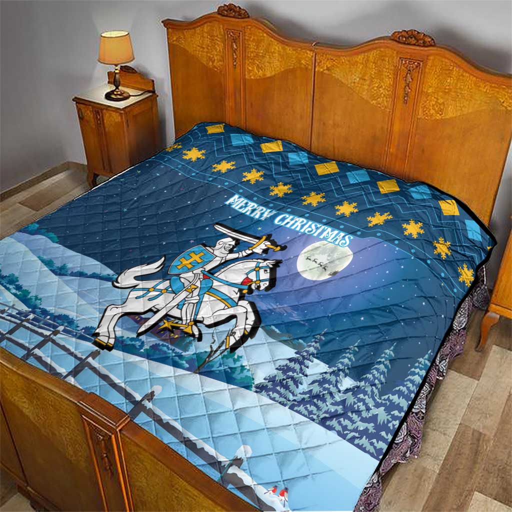 Lithuania Christmas Quilt Coat Of Arms Merry Xmas - Wonder Print Shop