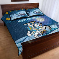 Lithuania Christmas Quilt Bed Set Coat Of Arms Merry Xmas - Wonder Print Shop