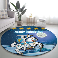 Lithuania Christmas Round Carpet Coat Of Arms Merry Xmas