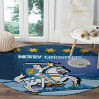 Lithuania Christmas Round Carpet Coat Of Arms Merry Xmas