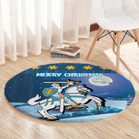 Lithuania Christmas Round Carpet Coat Of Arms Merry Xmas