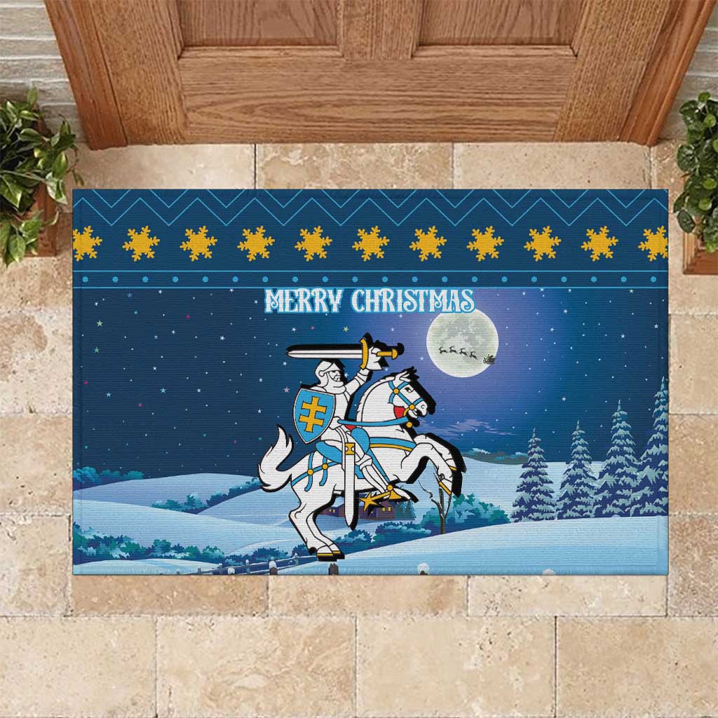 Lithuania Christmas Rubber Doormat Coat Of Arms Merry Xmas - Wonder Print Shop