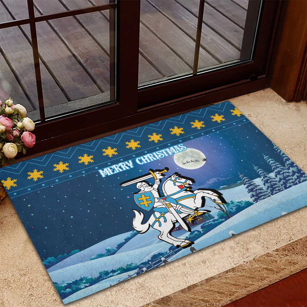 Lithuania Christmas Rubber Doormat Coat Of Arms Merry Xmas - Wonder Print Shop