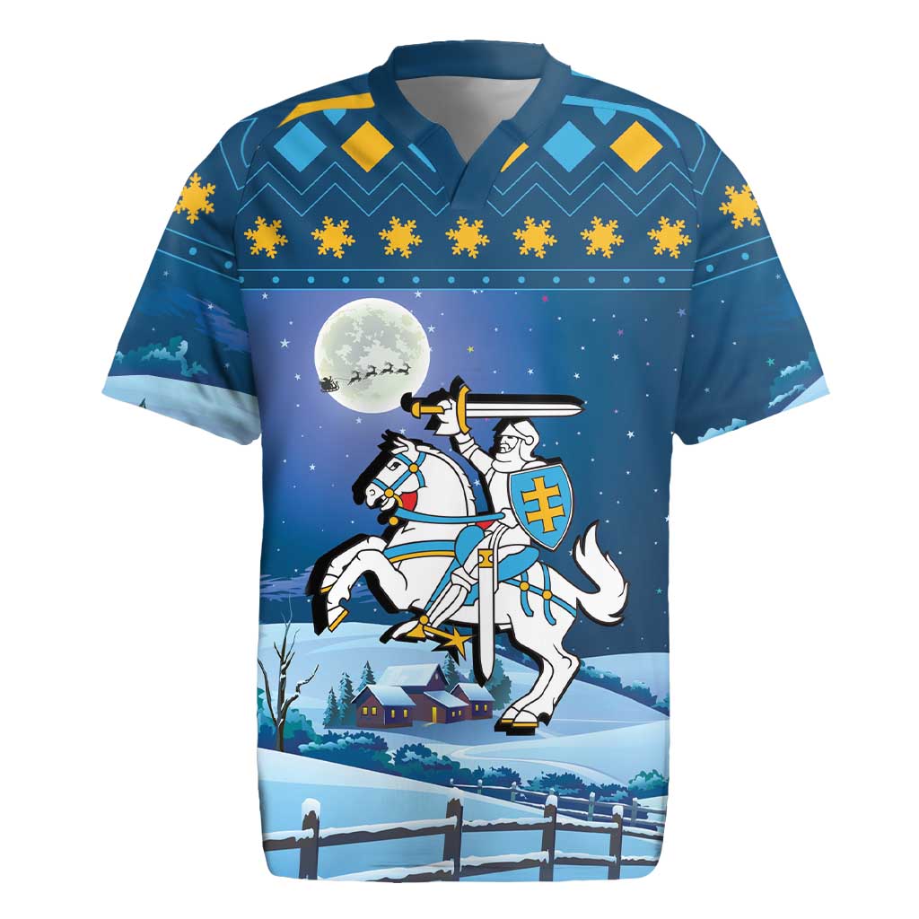 Lithuania Christmas Rugby Jersey Coat Of Arms Merry Xmas - Wonder Print Shop